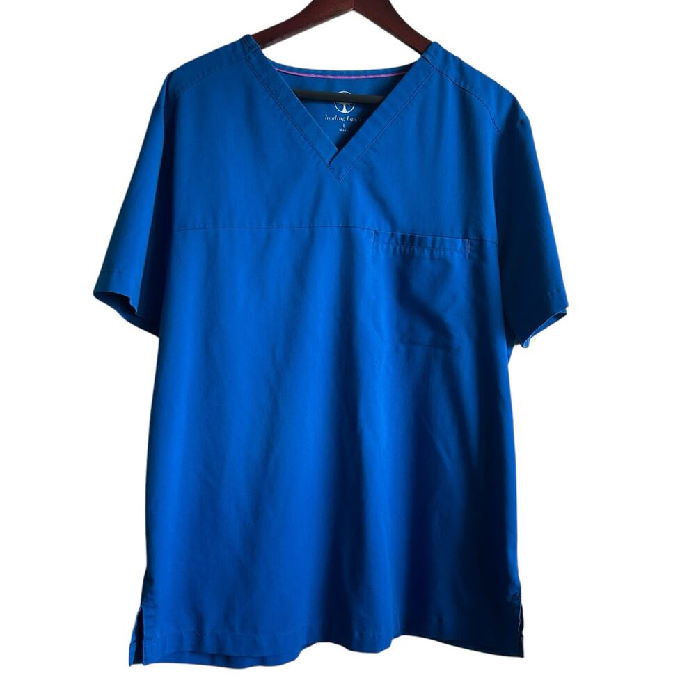 Healing hand Scrubs Women Top XL‎ Blue Medical Uniform Nurse Workwear Dental